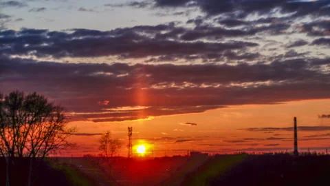 Timelapse of a beautiful sunset with clouds Stock-Footage 129568846