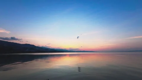 Timelapse of a beautiful sunset on the lake Stock Footage 290212959