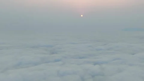 Timelapse of a beautiful sunset as seen from the plane Stock Footage 296800859
