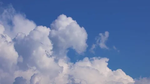 Timelapse of beautiful transformation of clouds and traces of airplanes Stock Footage 278030759