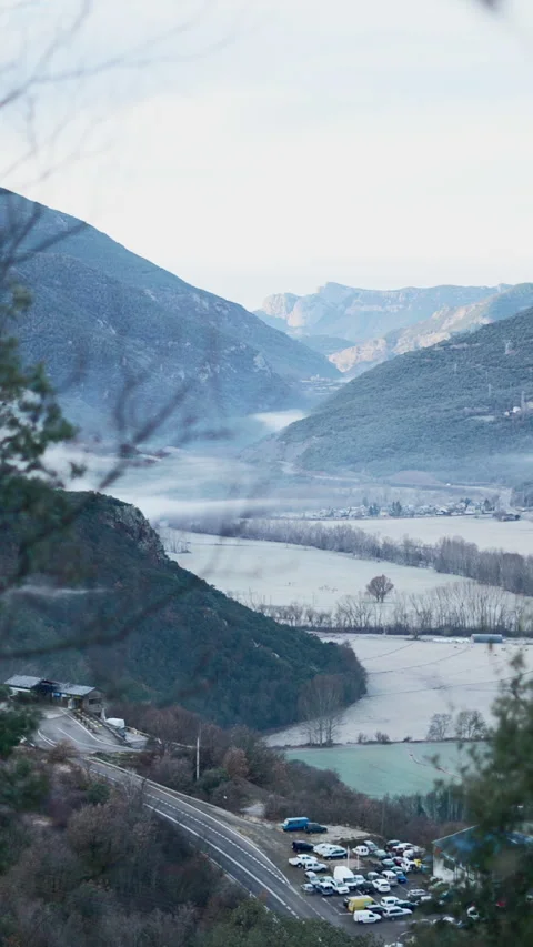 Timelapse of a beautiful valley with roads Stock Footage 272379658