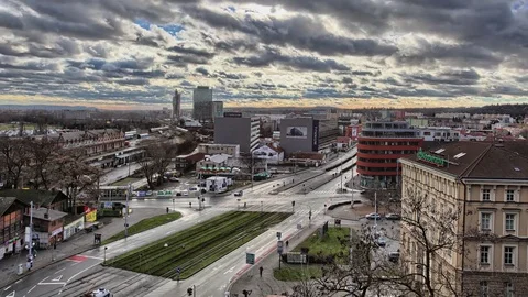 Timelapse with beautiful view on the city Stock Footage 72729041