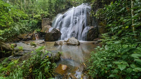 Timelapse of Beautiful Waterfall Slide Right To Left Video stock 37402758