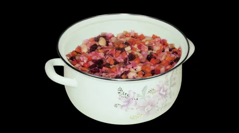TImelapse beetroot salad cooking Stock Footage 28551191