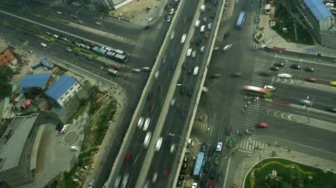 Timelapse Beijing intersection 動画素材 11537436