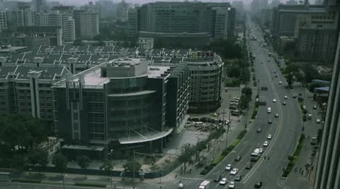Timelapse Beijing intersection Видео 11537517