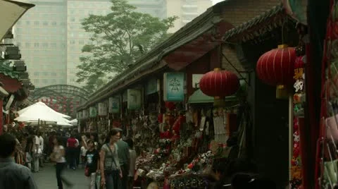 Timelapse Beijing market Видео 11536839