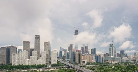 TimeLapse-Beijing skyline with cloudscape Stock Footage 125401893