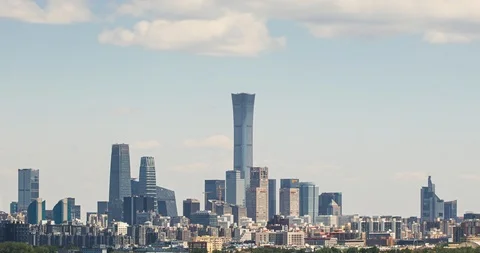 TimeLapse-Beijing skyline with cloudscape Stock Footage 125405209