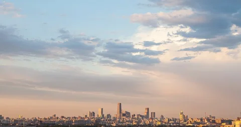 TimeLapse-Beijing skyline with cloudscape Stock Footage 125406440