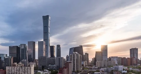 TimeLapse-Beijing skyline with cloudscape Stock Footage 125409752