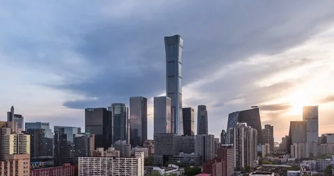 TimeLapse-Beijing skyline with cloudscape Stock Footage 125409814