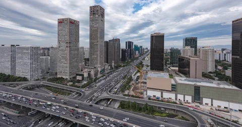 TimeLapse-Beijing skyline with cloudscape Stock Footage 125410010