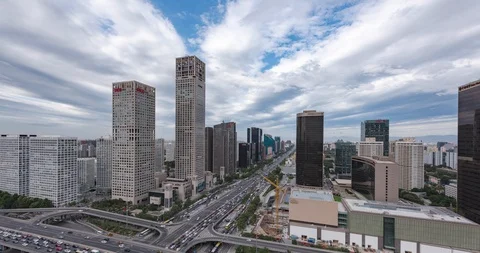 TimeLapse-Beijing skyline with cloudscape Stock Footage 125410098