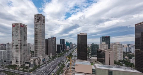 TimeLapse-Beijing skyline with cloudscape Video stock 125410124
