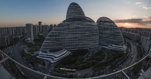 TimeLapse-Beijing skyline with cloudscape Video stock 125411512