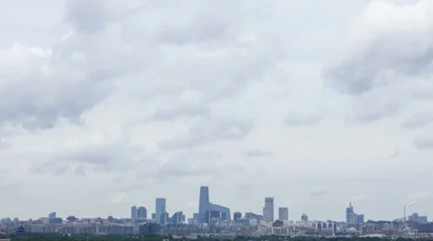Timelapse of beijing skyline-rainstorm Stock Footage 39743267