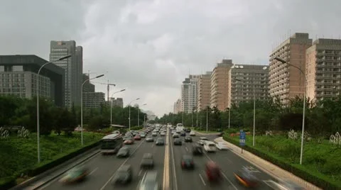 Timelapse Beijing traffic Видео 11537830