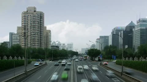 Timelapse Beijing traffic 動画素材 11537998