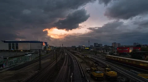 Timelapse Berlin, Skyline Cloud, Sunset Stock Footage 55768326