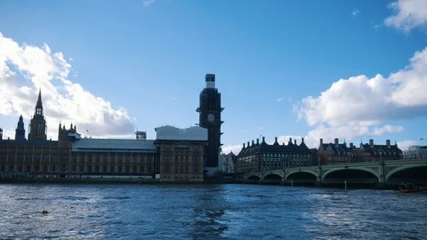 Timelapse Big Ben Blue Sky Stock Footage 104641884
