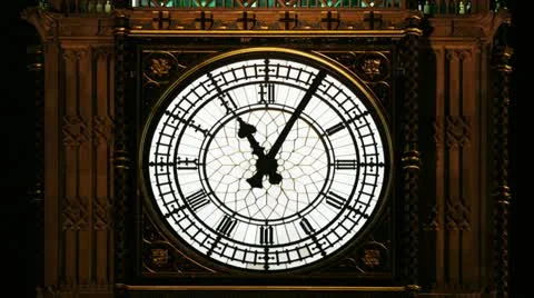 Timelapse of the big ben clock moving at night, london, england Stock Footage 11629161