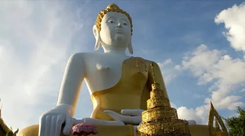 Timelapse Big Buddha Statue with sky Stock Footage 21848428