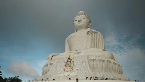 Timelapse of the big marble buddha Stock Footage 159329903