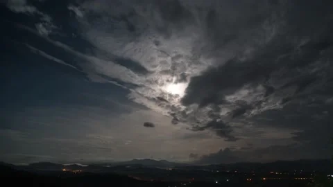 Timelapse of a big moon over a field in the night Stock Footage 205276802