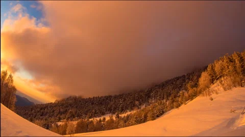 Timelapse Big Tkhach sunset with floating clouds Stock Footage 49920490