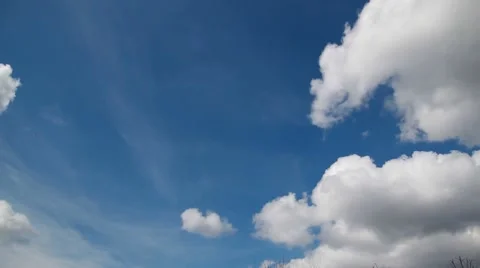 Timelapse. Big white clouds on a blue sky background Stock Footage 49113792