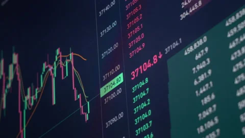 Timelapse Bitcoin Trading with Price Evolution Cryptocurrency Exchange Chart Stock Footage 255591992