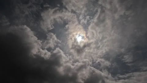 Timelapse of black clouds covering the sun Stock Footage 306766475
