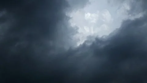 Timelapse of black clouds moving quickly covering the earth. Timelapse of bl Stock Footage 272632498