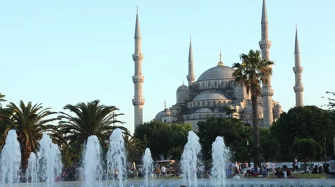 Timelapse Blue Mosque with tourists Video stock 53413053