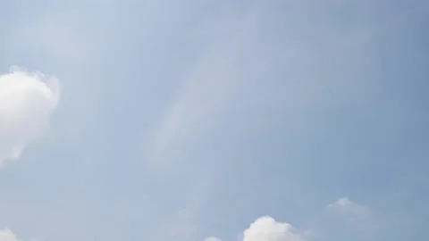 Timelapse blue sky and clouds with contrail Stock Footage 164516783