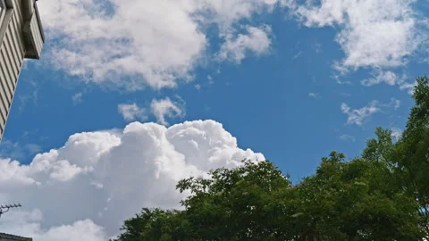 Timelapse of Blue Sky and White Clouds Over London Housing Stock-Footage 337550443