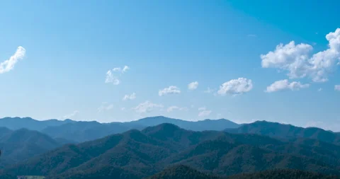 Timelapse Blue sky fluffy white clouds on summer season bright clear skylin Stock Footage 254578694