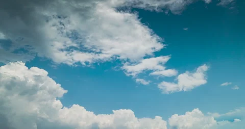 Timelapse Blue sky fluffy white clouds on summer season bright clear sky Видео 267796977