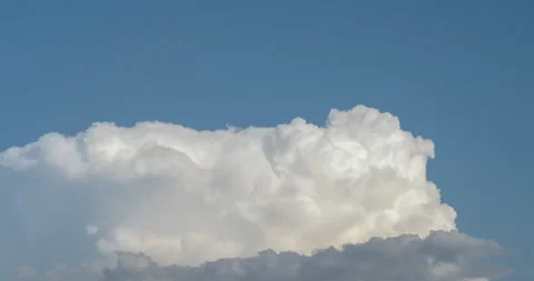 Timelapse Blue sky fluffy white clouds on summer season bright clear sky Stock Footage 269091564