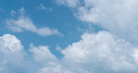 Timelapse Blue sky fluffy white clouds on summer season bright clear Stock Footage 270021374