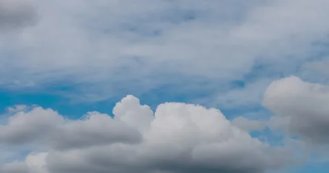 Timelapse Blue sky fluffy white clouds on summer season bright clear skyline Vídeo Stock 274469389