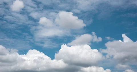 Timelapse Blue sky fluffy white clouds on summer season bright clear skyline Vídeos de archivo 274469438