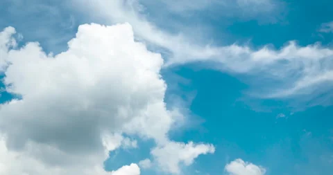 Timelapse Blue sky fluffy white clouds on summer season bright clear sky Stock Footage 276680266