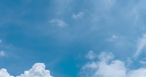 Timelapse Blue sky fluffy white clouds on summer season bright clear sky Stock Footage 276680348