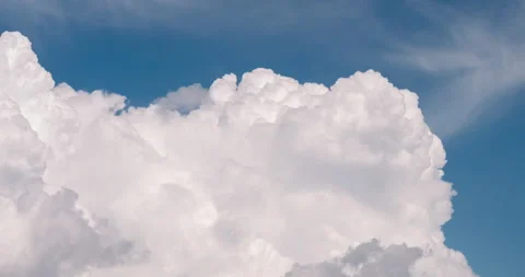 Timelapse Blue sky fluffy white clouds on summer season bright clear Stock Footage 276809839