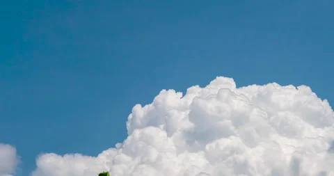 Timelapse Blue sky fluffy white clouds on summer season bright clear Stock Footage 276809854