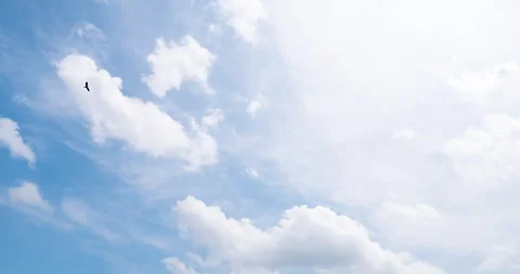 Timelapse Blue sky fluffy white clouds on summer season bright clear Stock Footage 276809956