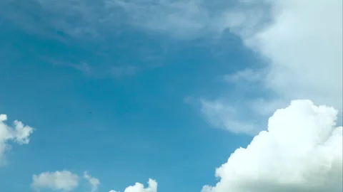 Timelapse Blue sky fluffy white clouds on summer season bright clear Stock Footage 276810034
