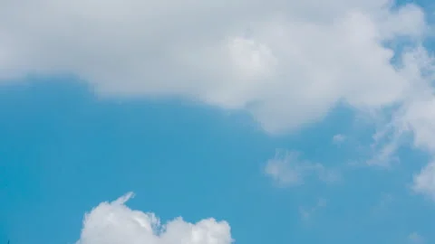 Timelapse Blue sky fluffy white clouds on summer season bright clear Stock Footage 276810056